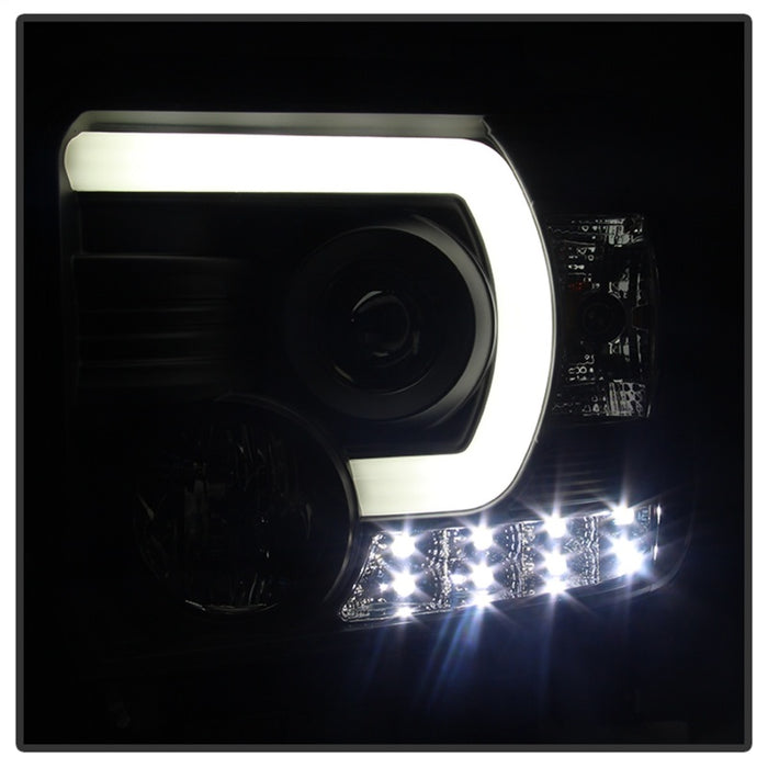 Phares de projecteur Spyder GMC Sierra 14-16 Barre lumineuse DRL Noir PRO-YD-GS14-LBDRL-BK