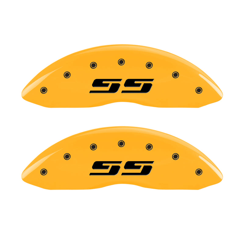 Couvre-étriers MGP 2 gravés Silverado SS finition jaune Blk Char 05 Chevy Silverado 1500
