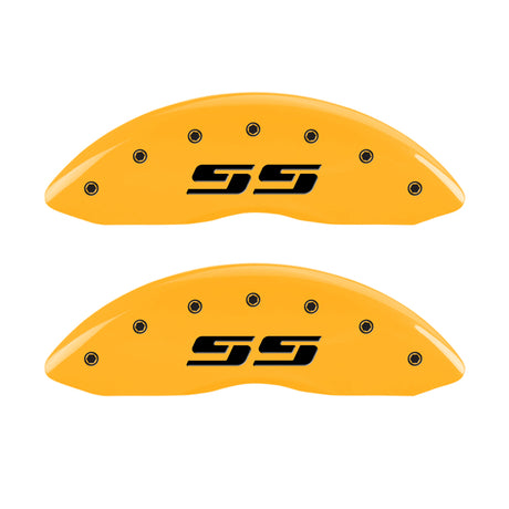 Couvre-étriers MGP 2 gravés Silverado SS finition jaune Blk Char 05 Chevy Silverado 1500