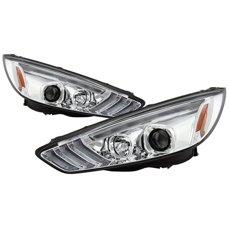 Phares de projecteur Spyder 15-18 Ford Focus - Barre lumineuse Seq Turn - Chrome PRO-YD-FF15-LBSEQ-C