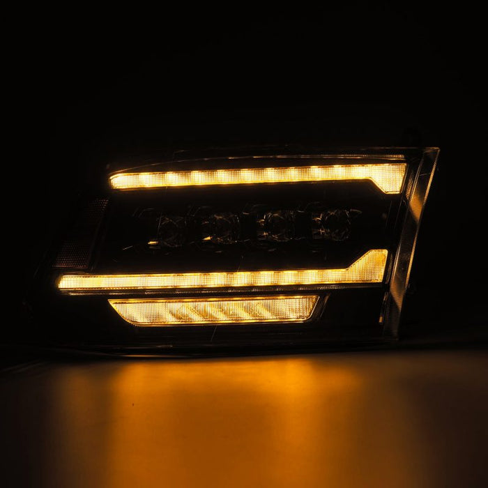 Phares à LED AlphaRex 09-18 Ram 2500 NOVA de style Plank Alpha Blk avec éclairage actif/signal séquentiel/DRL