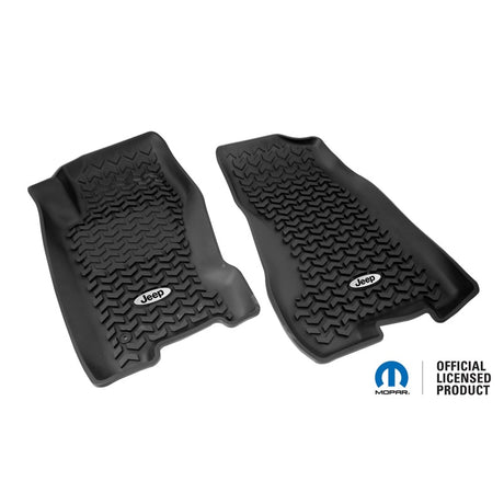 Revêtement de sol avant Rugged Ridge noir 1999-2004 Jeep Logo Grand Cherokee WJ