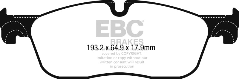 Plaquettes de frein avant EBC Greenstuff pour Jaguar F-Pace 2.0L TD (180) 2016+