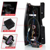 Feu arrière à LED ANZO 2007-2014 Chevy Tahoe style planche noir avec lentille transparente
