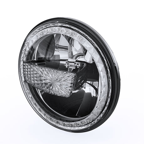 Phares à LED Raxiom 97-18 Jeep Wrangler TJ/JK 7 pouces avec halos - Boîtier noir (lentille transparente)