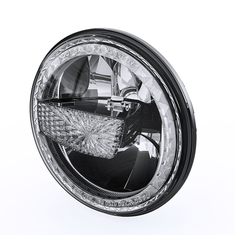 Phares à LED Raxiom 97-18 Jeep Wrangler TJ/JK 7 pouces avec halos - Boîtier noir (lentille transparente)