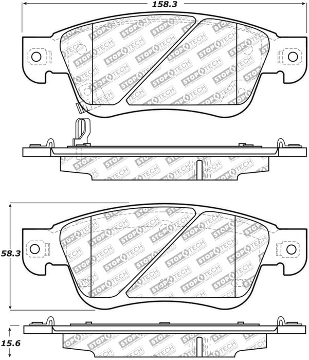 Plaquettes de frein avant StopTech Street Select 07-08 Infiniti G35/ 08-13 G37/ 14-16 Q60 avec matériel