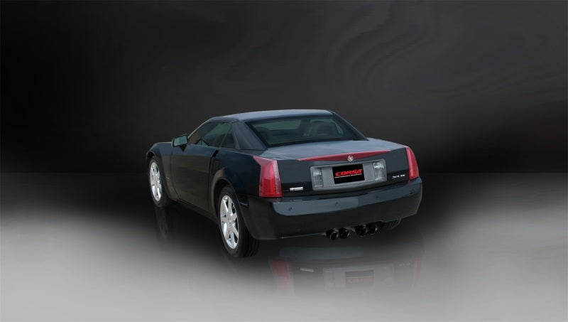 Corsa 04-08 Cadillac XLR 4,6 L 25 po Cat-Back double arrière avec deux embouts Pro-Series noirs de 35 po