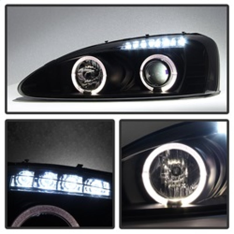 Phares de projecteur Spyder Pontiac Grand Prix 04-08 LED Halo LED Blk Smke PRO-YD-PGP04-HL-BSM