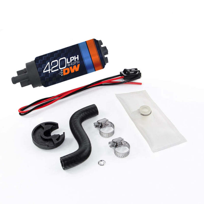 Pompe à essence intégrée Deatschwerks DW420 Series 420lph avec kit d'installation pour Ford Mustang 85-97