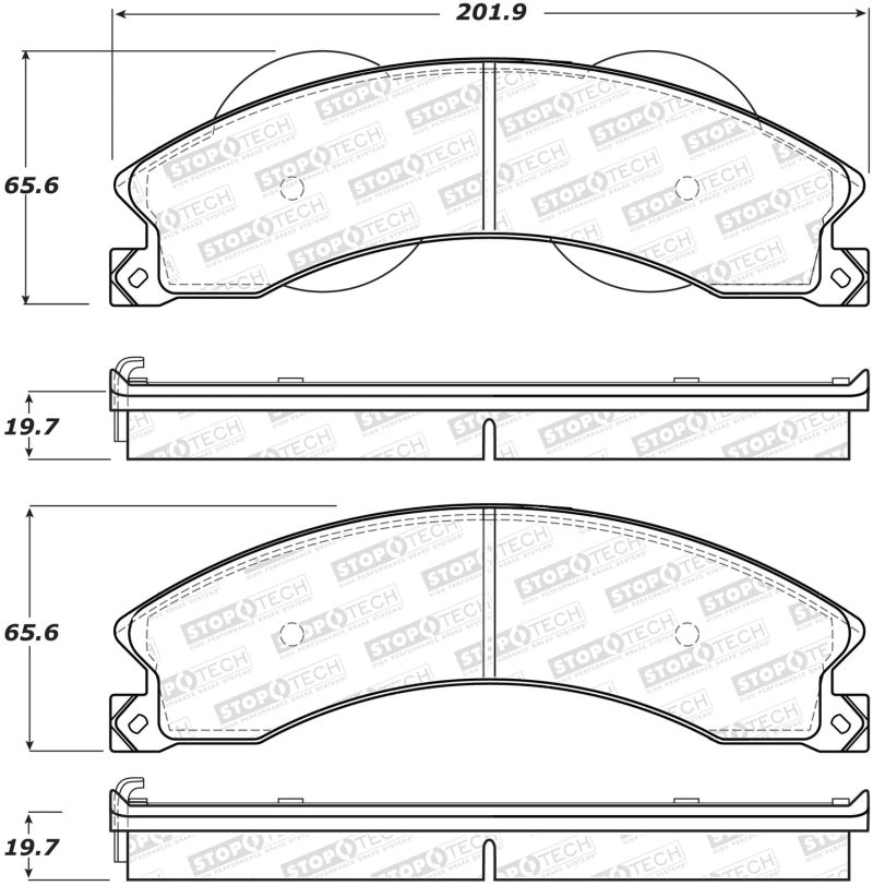 Plaquettes de frein sport StopTech avec cales - Avant