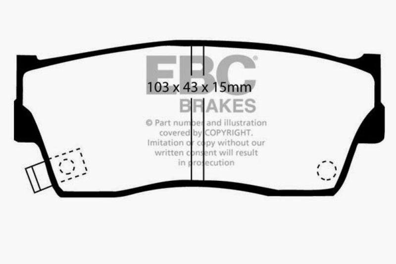 Plaquettes de frein avant EBC 98-00 Chevrolet Tracker 1.6 (2 portes) Greenstuff