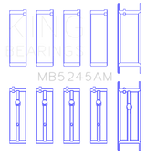 King 91-04 Nissan 146CI/2.4L KA24DE L4 / 89-97 146CI/2.4L KA24E L4  (Size +0.5) Main Bearing Set