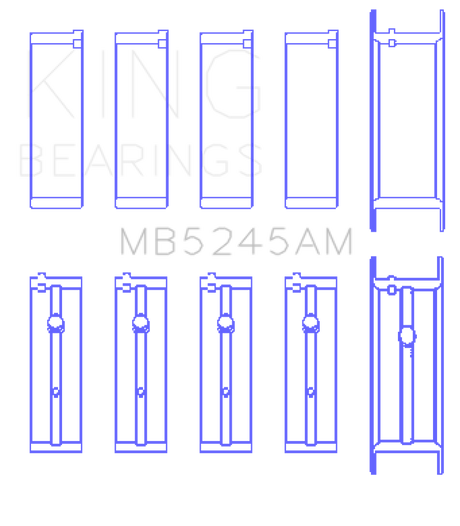King 91-04 Nissan 146CI/2.4L KA24DE L4 / 89-97 146CI/2.4L KA24E L4 (taille +0,25) Jeu de roulements principaux
