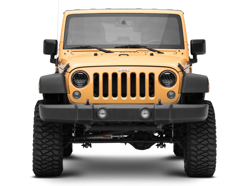 Phares à 13 LED Raxiom pour Jeep Wrangler TJ/JK Axial Series 97-18 - Boîtier noir (lentille transparente)