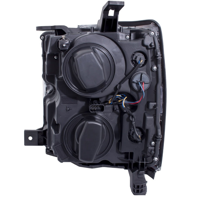 Phares de projecteur ANZO 2015-2016 Chevrolet Silverado avec design de style planche Chrome avec ambre