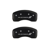 MGP 4 Caliper Covers Engraved Front & Rear With stripes/Avenger Red finish silver ch