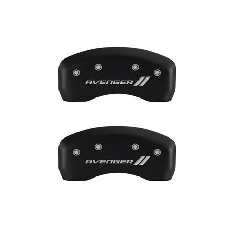 MGP 4 Caliper Covers Engraved Front & Rear With stripes/Avenger Red finish silver ch