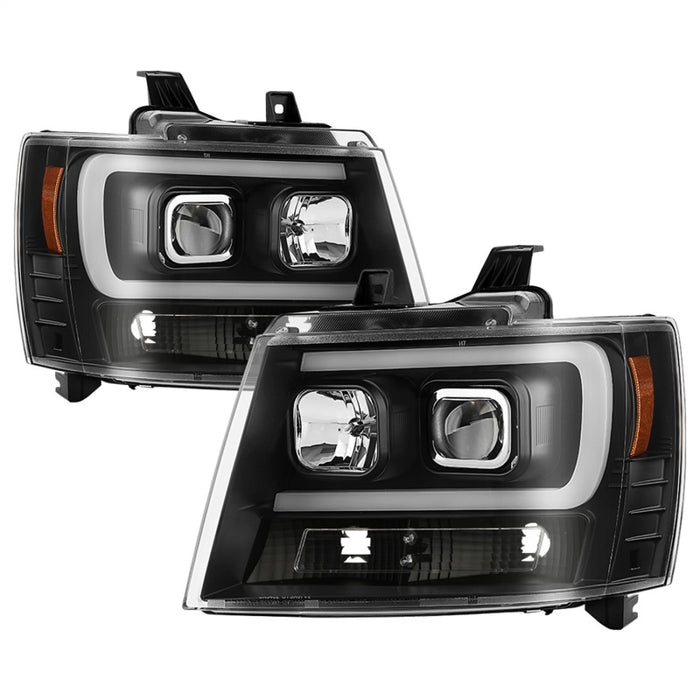 Phares de projecteur Spyder 07-14 Chevy Suburban/1500/2500/Tahoe V2 tout noir PRO-YD-CSUB07V2-DRL-BKV2