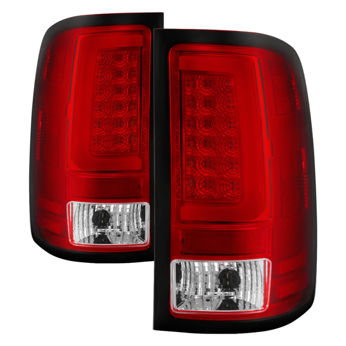 Barre lumineuse LED arrière Spyder 07-13 GMC Sierra 1500 V2 - Rouge transparent (ALT-YD-GS07V2-LBLED-RC)