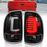 ANZO 1997-2004 Dodge Dakota Feux arrière à LED Boîtier noir Lentille transparente Paire