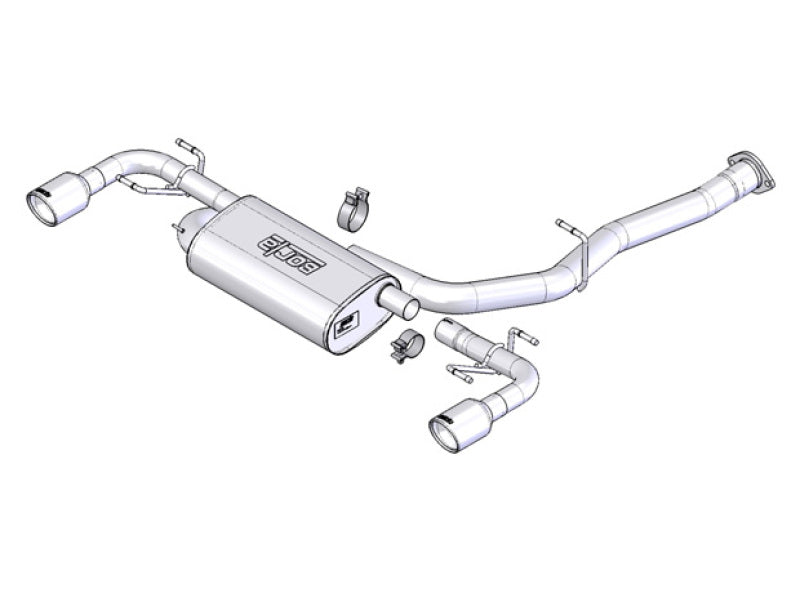 Échappement arrière simple Borla 03-09 Mazda RX-8 1,3 L à angle coupé et à section ronde