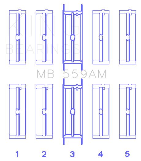 King Engine Bearings Ford 330/352/360/390/410/428 Engine (Size 050) Main Bearing Set