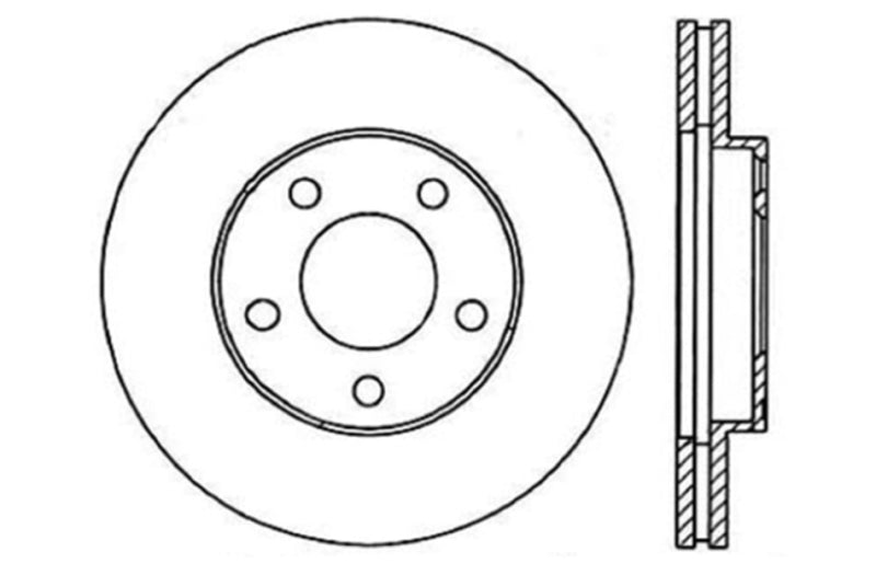 Rotor avant gauche rainuré et percé StopTech pour Ford Mustang 94-04 (sauf Cobra et Bullitt)