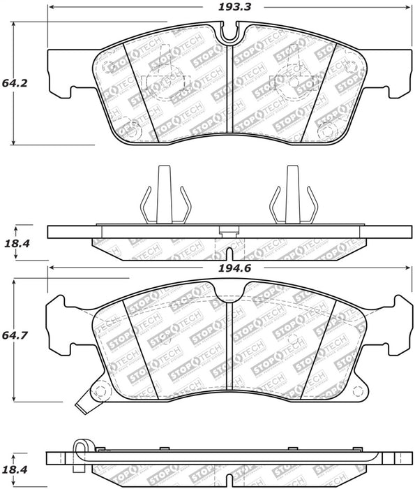 Plaquettes de frein avant StopTech 11-20 Jeep Grand Cherokee Street Select