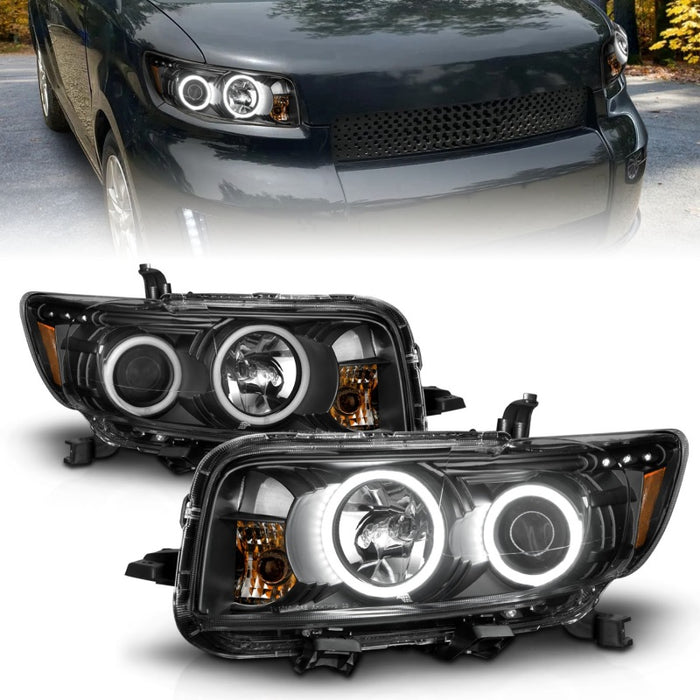 ANZO 2008-2010 Scion Xb Phares de projecteur avec halo noir