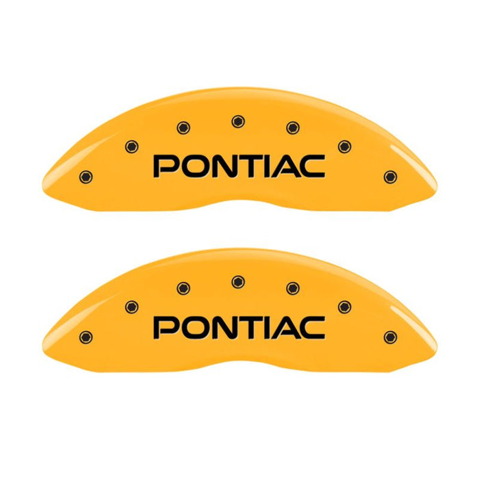 MGP 4 Caliper Covers Engraved Front & Rear Pontiac Yellow Finish Black Char 2005 Pontiac GTO