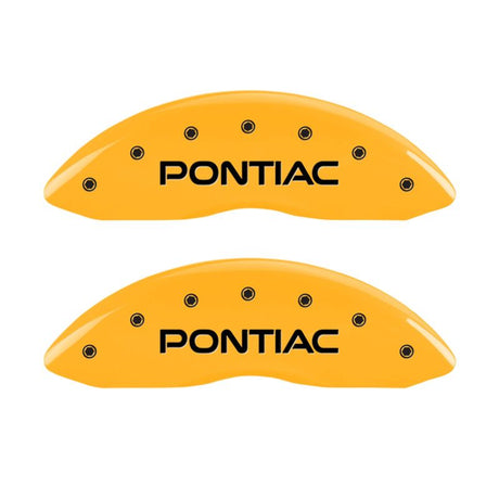 MGP 4 Caliper Covers Engraved Front & Rear Pontiac Yellow Finish Black Char 2004 Pontiac Bonneville