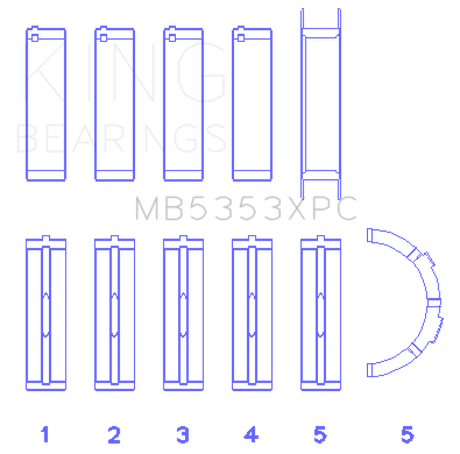 Jeu de roulements principaux de performance King Ford 281 4,6 L SOHC 16 V - Revêtement