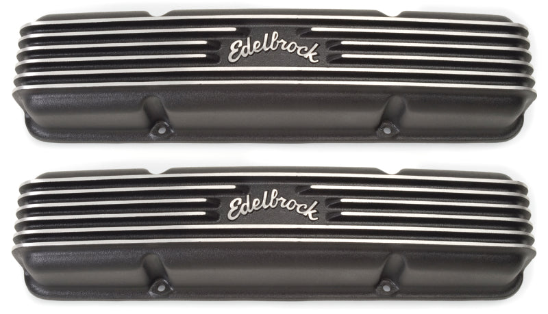 Couvercle de soupape Edelbrock Classic Series Chevrolet 1959-1986 262-400 CI V8 Noir