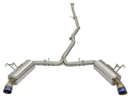 aFe POWER Takeda 16-17 Honda Civic I4-1.5L (t) 2.5-2.25in 304 SS CB Échappement à double sortie Embouts bleus