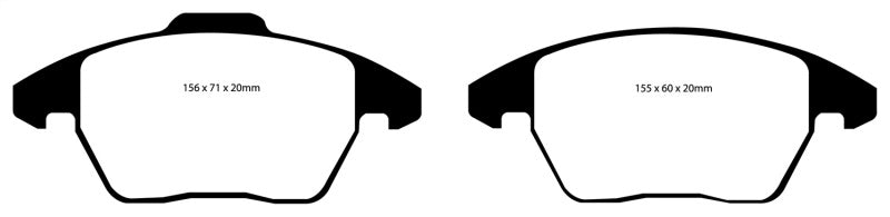 EBC 06-13 Audi A3 2.0 Turbo (étrier arrière Girling) Plaquettes de frein avant Greenstuff