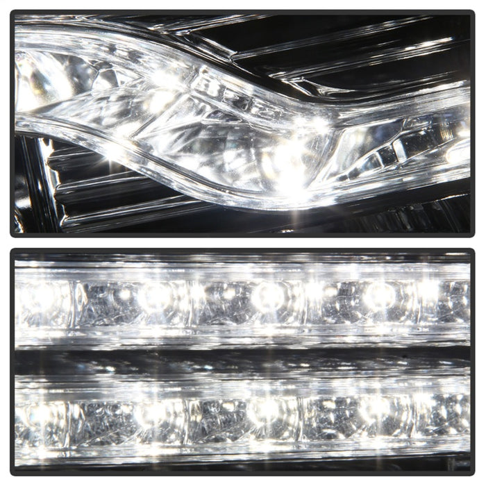 Phares de projecteur Spyder Chevy Silverado 1500 07-13 V2 - DRL à LED - Chrome PRO-YD-CS07V2-DRL-C