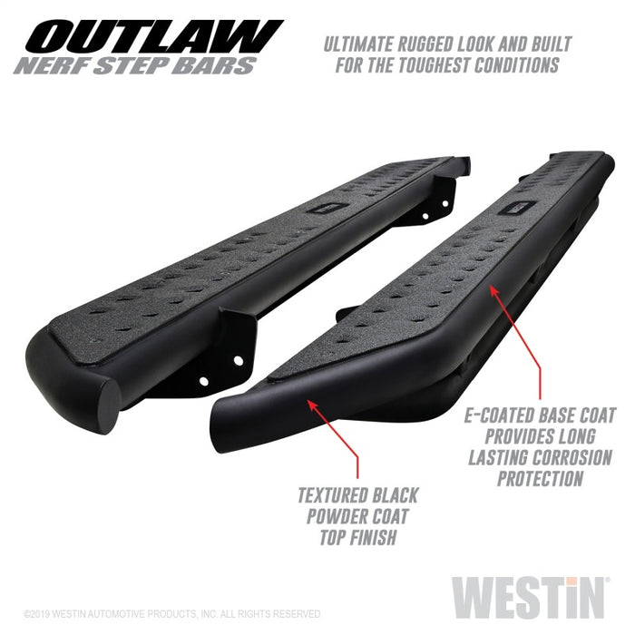 Marchepieds Westin 15-20 Ford F-150 SuperCab / 17-20 F-250/350 SuperCab Outlaw Nerf - Noir texturé