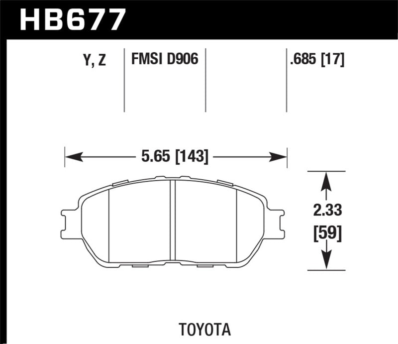 Plaquettes de frein en céramique pour modèles Hawk Lexus 02-03/04-06 ES300/330 Toyota 98-12 Tacoma/Adynl Street Perf