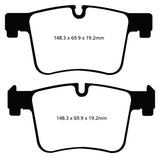 Plaquettes de frein avant EBC 11+ pour BMW X3 2.0 Turbo (F25) Yellowstuff