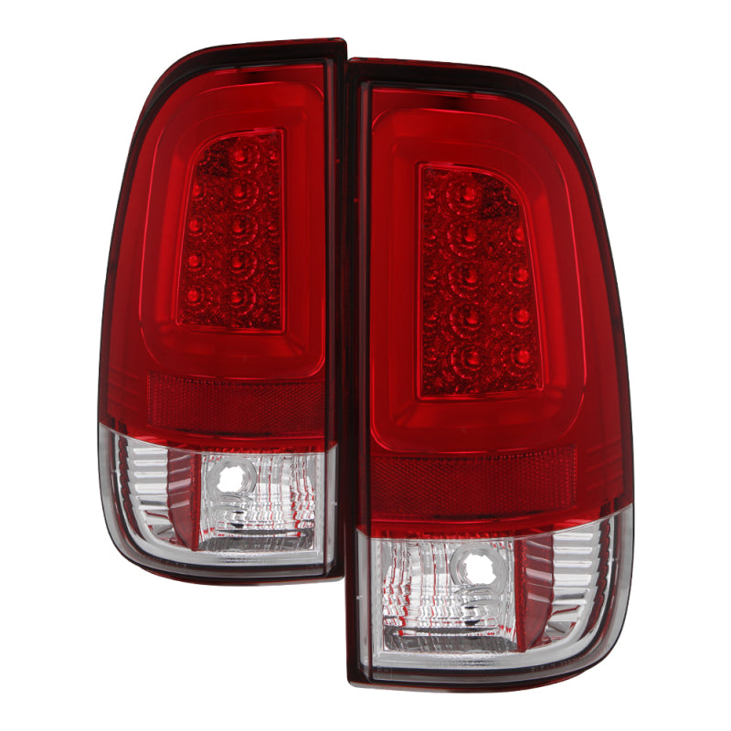 Feux arrière à LED Spyder 08-16 Ford Super Duty F-250 V3 - Rouge transparent (ALT-YD-FS07V3-LBLED-RC)