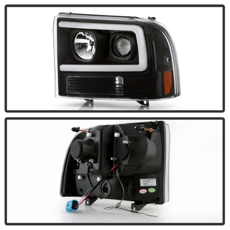 Phares à LED Spyder Ford F-250 99-04/Excursion 00-04 1 pièce - Noir PRO-YD-FF25099V2PL-BK