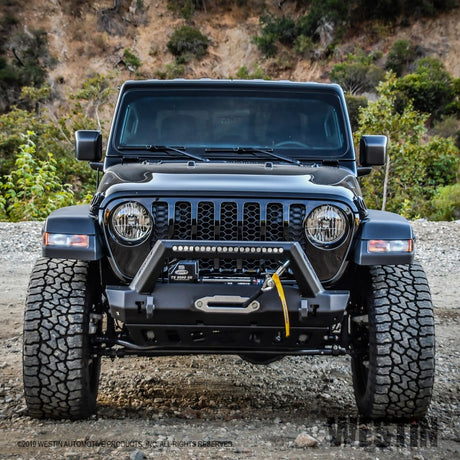 Pare-chocs avant Westin 18-19 Jeep Wrangler JL Stubby - Noir texturé