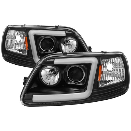 Phares de projecteur à barre lumineuse Spyder 97-03 Ford F-150 (après 6/1997) - Noir (PRO-YD-FF15097V2-LB-BK)