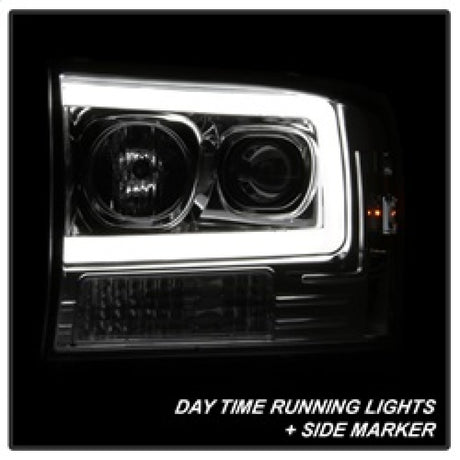 Phares de projecteur à barre lumineuse Spyder 99-04 Ford F-250 Super Duty - Chrome (PRO-YD-FF25099V2-LB-C)