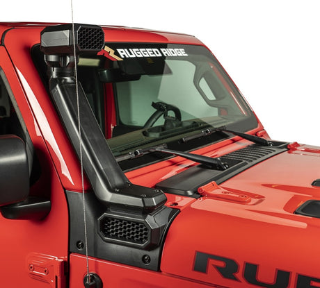Système de plongée avec tuba à montage bas/haut Rugged Ridge AmFib pour Jeep Wrangler JL 2020 JT 18-20