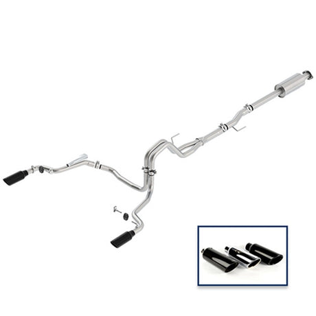 Système d'échappement arrière Cat-Back Extreme Ford Racing 15-18 F-150 5.0L avec embouts chromés noirs