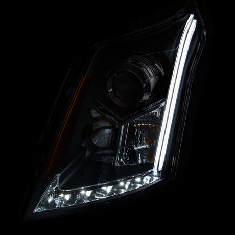 ANZO 2010-2015 Cadillac SRX Projector Headlights w/ Plank Style Design Black
