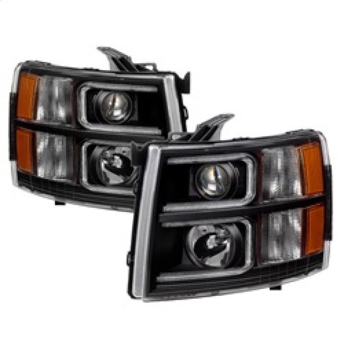 Phares de projecteur Xtune Chevy Silverado 1500/2500/3500 07-13 Noir PRO-JH-CS07-LED-BK