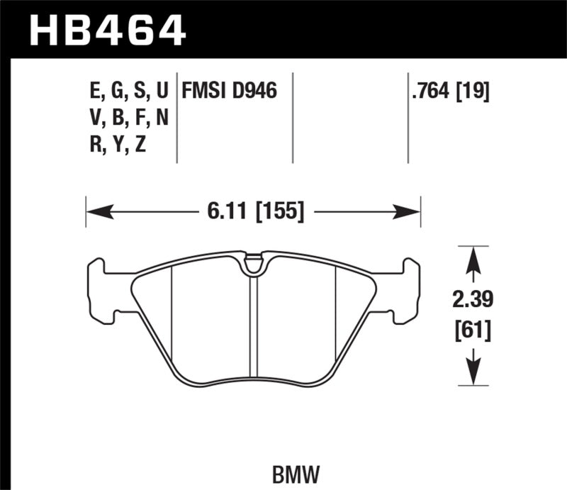 Plaquettes de frein avant pour BMW 330Ci HPS 5.0 Hawk 2001-2006